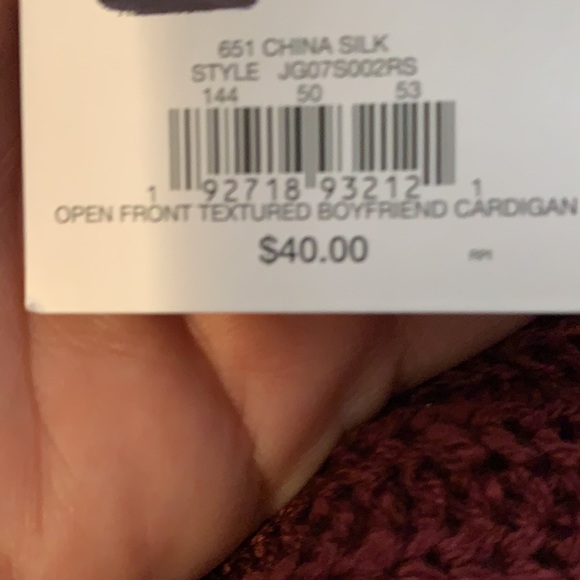 🧶Wine/Burgundy Cardigan China Silk Sweater 👢 - Picture 2 of 3